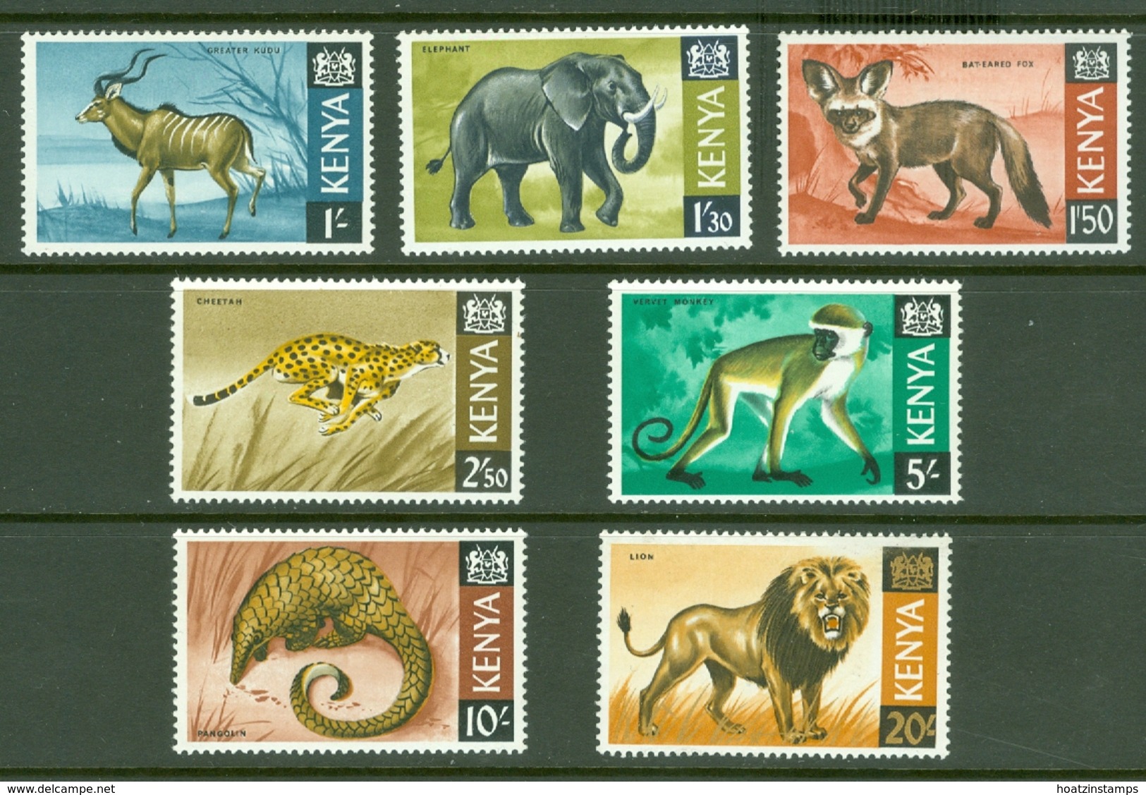 Kenya: 1966/71   Wild Animals Set   SG20-35    MH - Kenya (1963-...)