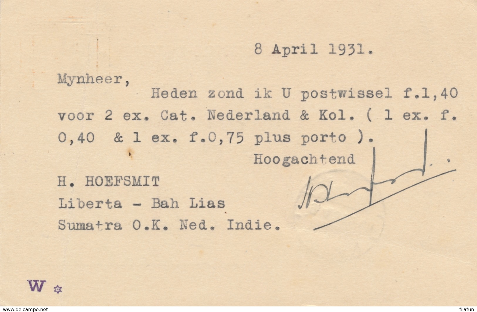 Nederlands Indië - 1931 - 5 Cent Opdruk Op 7,5 Cent Cijfer, Briefkaart G44 Van LB BAHLIAS Naar Utrecht - Nederlands-Indië