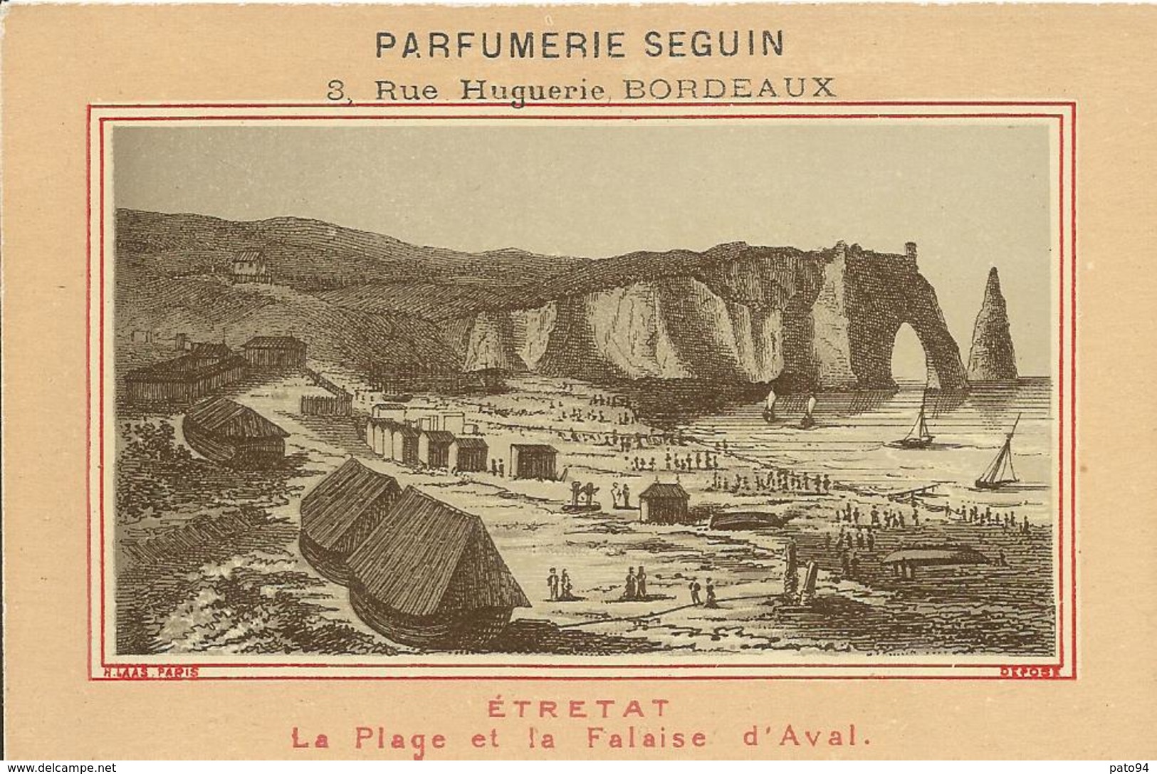 CHROMO ETRETAT /  PARFUMERIE  SEGUIN   BORDEAUX  Rue  Huguerie  Elixir  Dentifrice Des Bénédictins De  SOULAC - Altri & Non Classificati