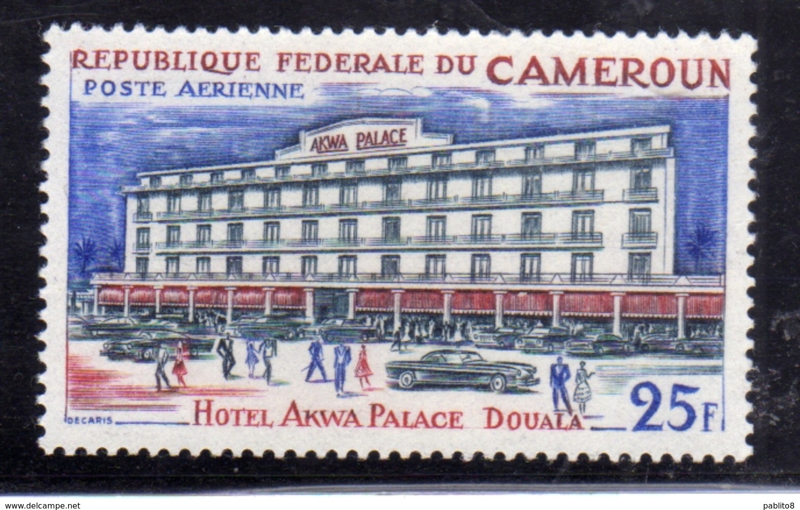 CAMEROUN CAMERUN 1966 AIR MAIL POSTE AERIENNE HOTEL AKWA PALACE DOUALA 25f MNH - Camerun (1960-...)