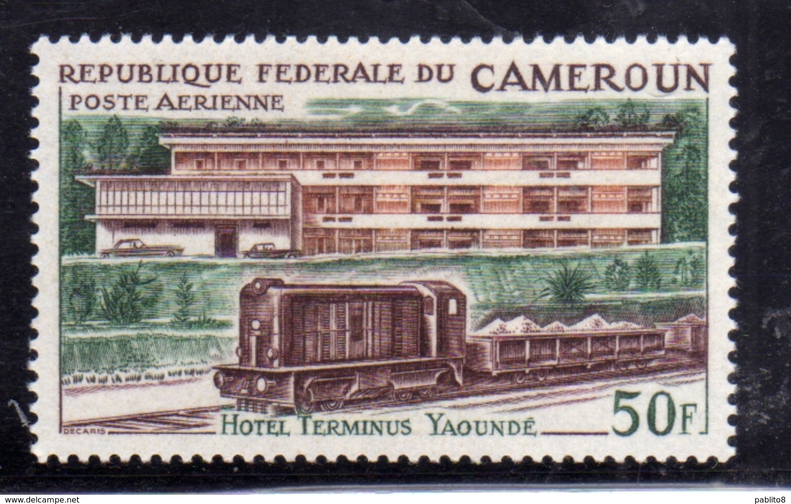 CAMEROUN CAMERUN 1966 AIR MAIL POSTE AERIENNE HOTEL TERMINUS YAOUNDE 50f MNH - Camerun (1960-...)