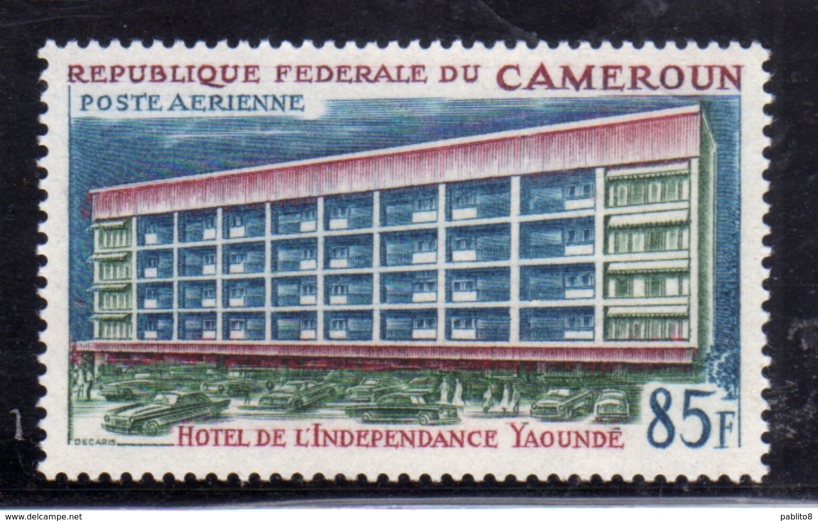 CAMEROUN CAMERUN 1966 AIR MAIL POSTE AERIENNE HOTEL DE L'INDEPENDANCE YAOUNDE 85f MNH - Camerun (1960-...)