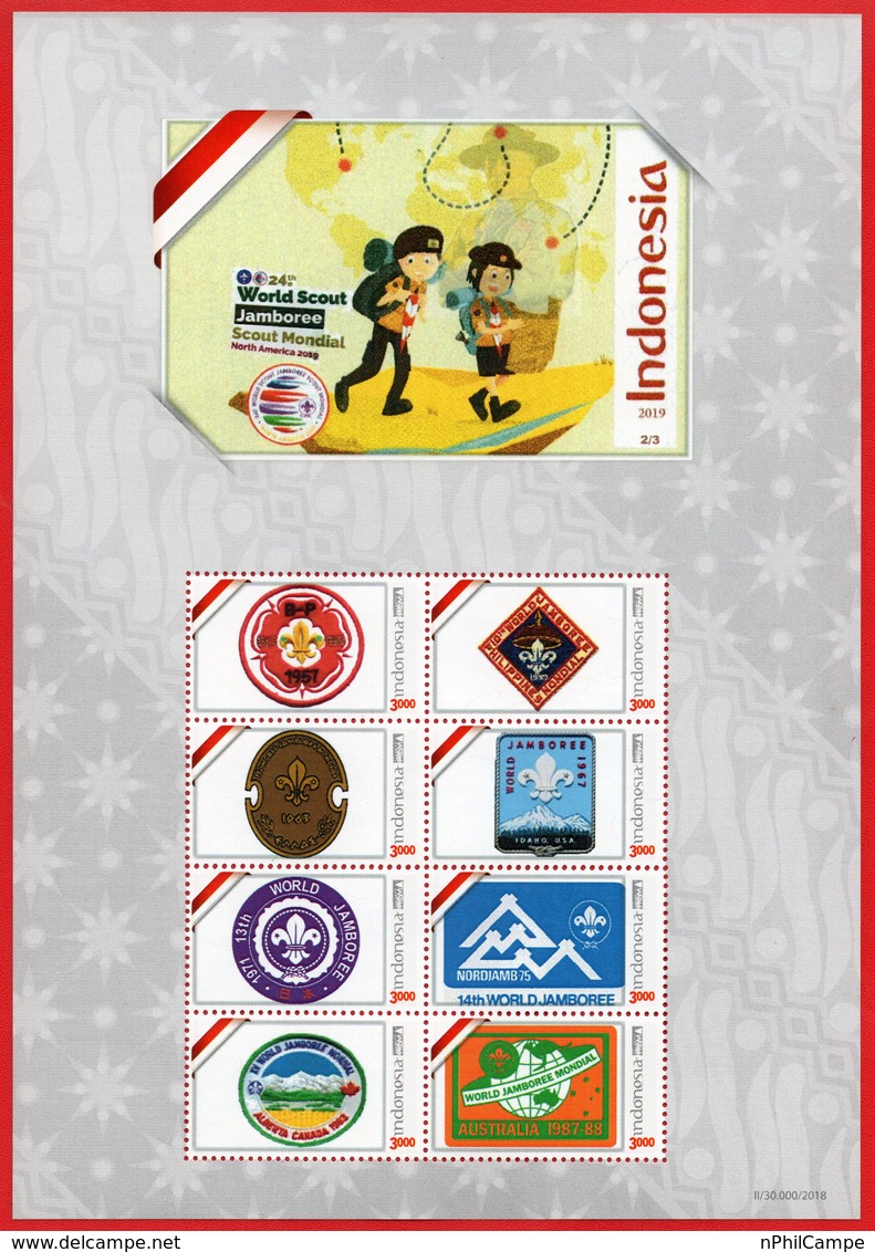 Indonesia Personalized Sheet Stamps 2019, Logo Ninth To Sixteenth. 2/3. World Scout Jamboree-Scout Mondial. MNH - Unused Stamps