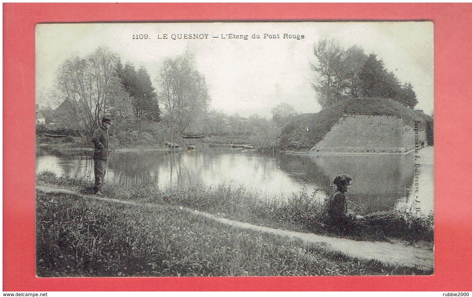 LE QUESNOY 1906 L ETANG DU PONT ROUGE CARTE EN BON ETAT - Le Quesnoy