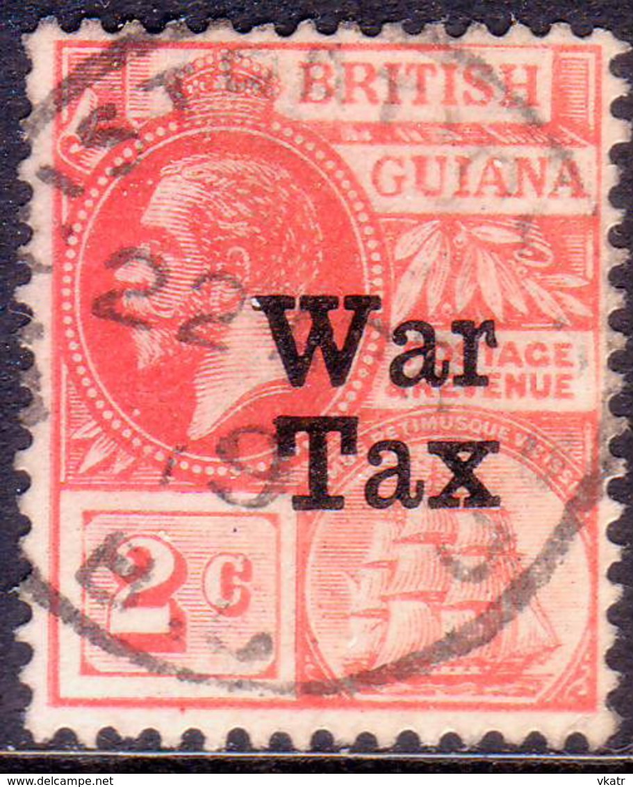 BRITISH GUIANA 1918 SG #271 2c Used Optd WAR TAX - British Guiana (...-1966)