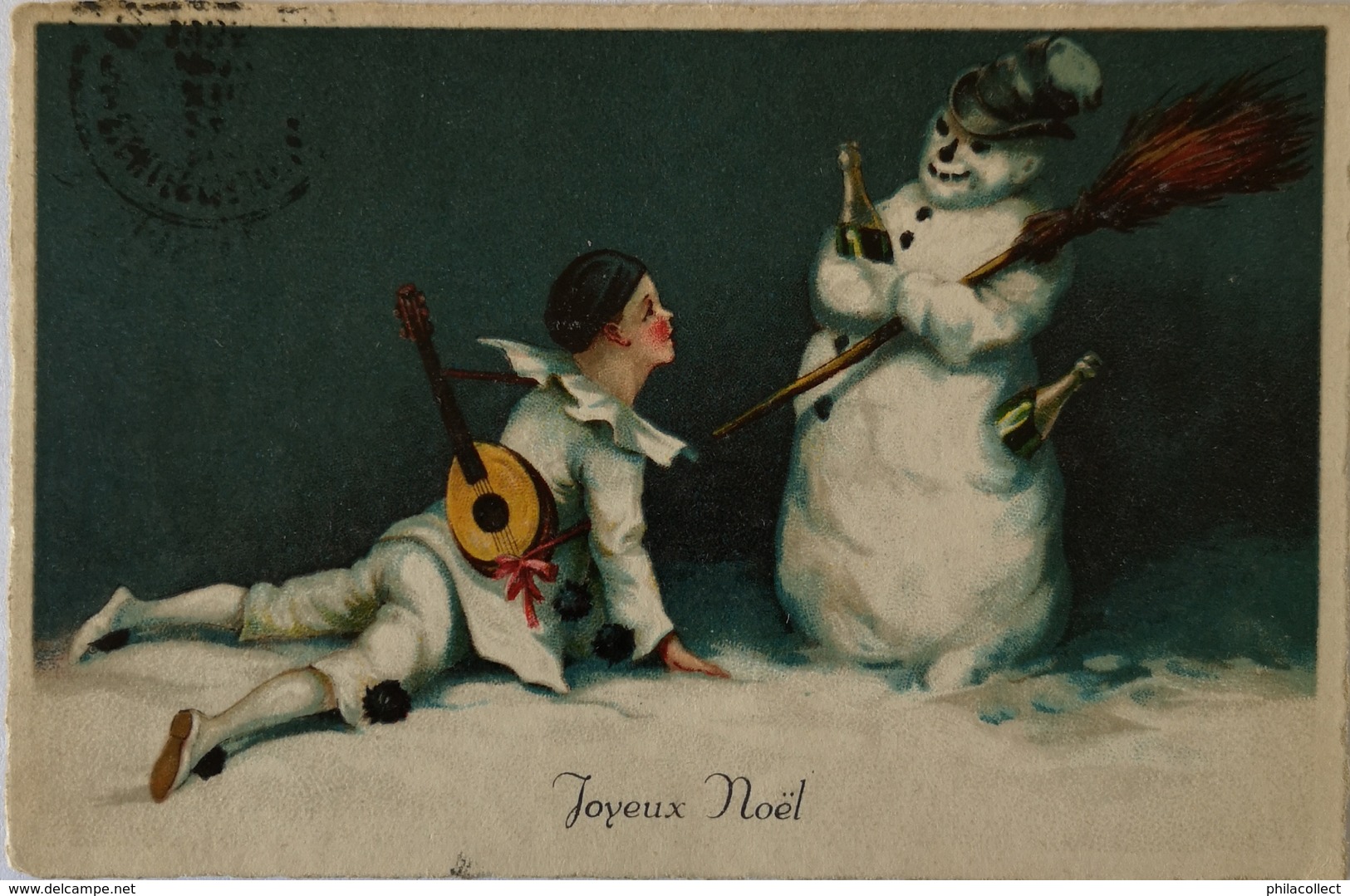 Illustrator? PIERROT - Clown With Snowman 1933 - 1900-1949