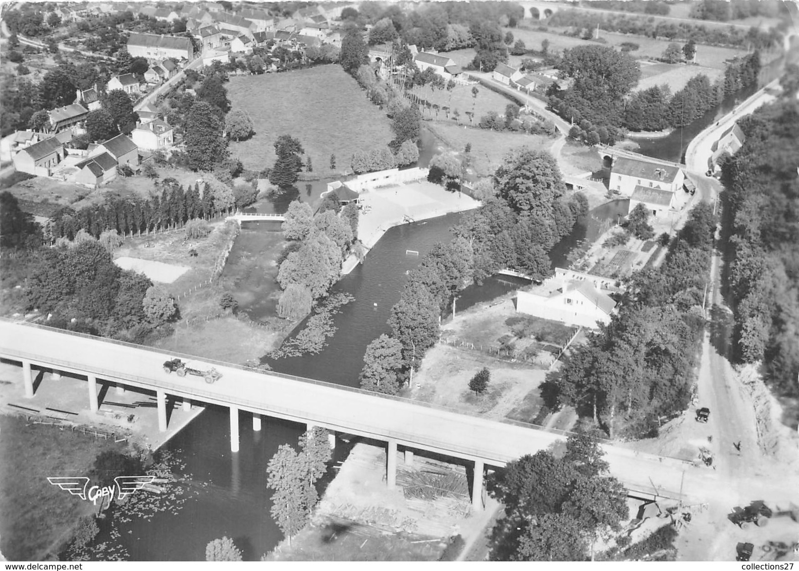 28-BONNEVAL- LE PONT ROUTIER ET LA PLAGE SUR LE LOIR - Bonneval