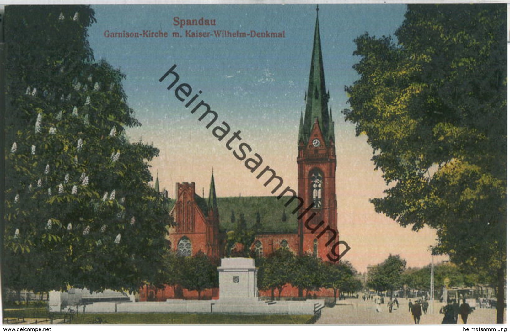 Berlin-Spandau - Garnison-Kirche Mit Kaiser-Wilhelm-Denkmal - Verlag J. Goldiner Berlin 20er Jahre - Spandau