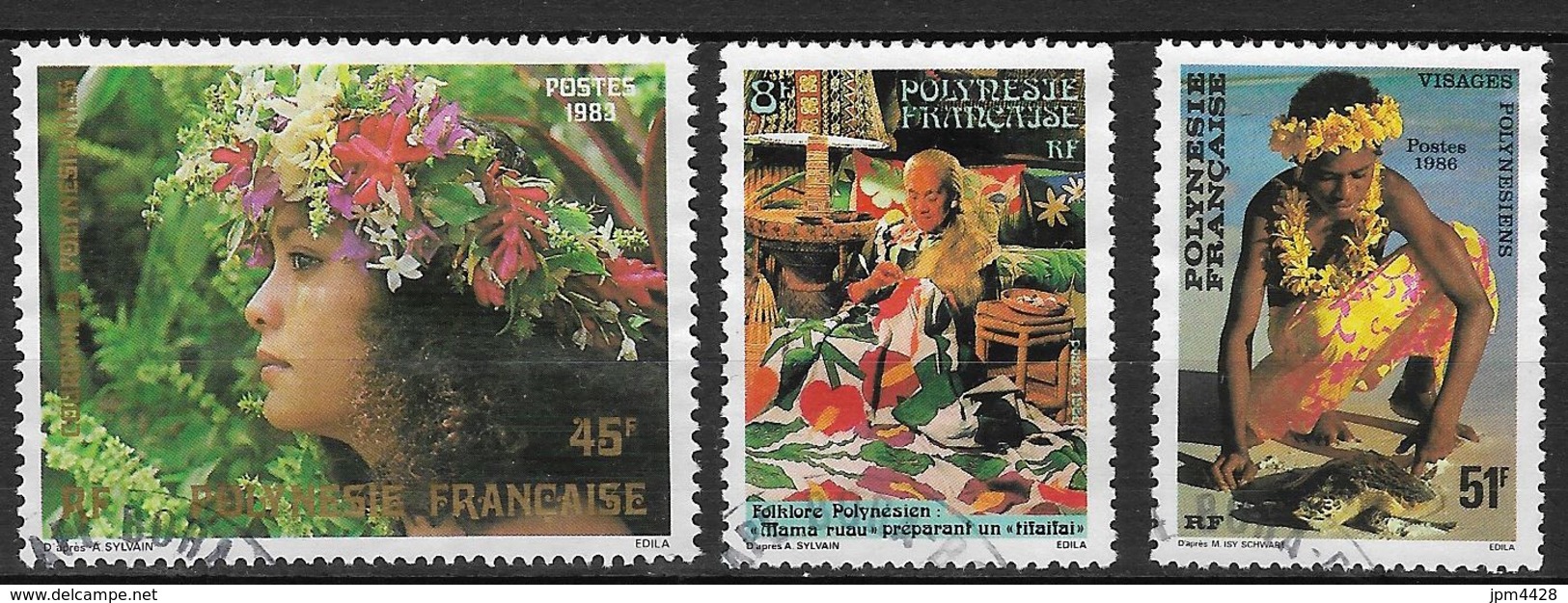 Polynésie Française Lot De 85 Timbres Poste Oblitérés, 1 Document Obli Centre Philatélique, Bon Lot - Départ Petit Prix - Collections, Lots & Séries