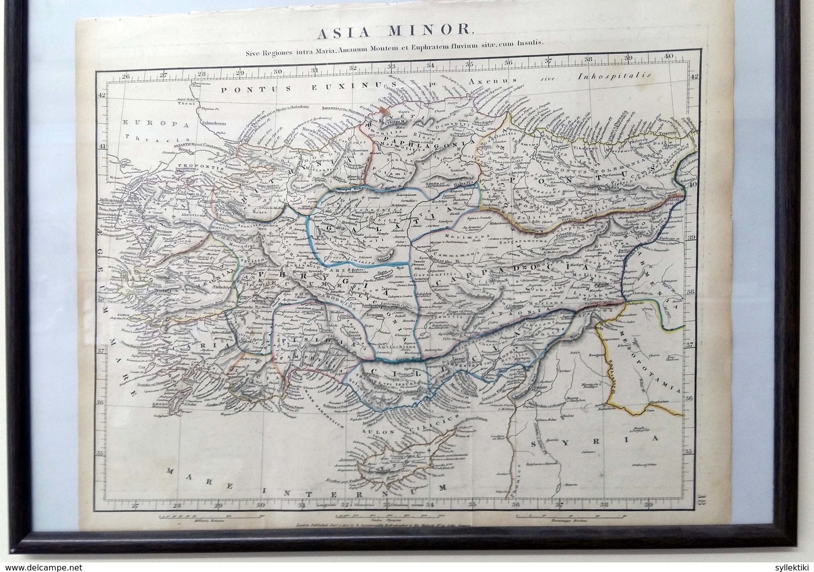 ASIA MINOR AND CYPRUS REAL MAP PERIOD 1800s IN FRAME - Cartes Géographiques