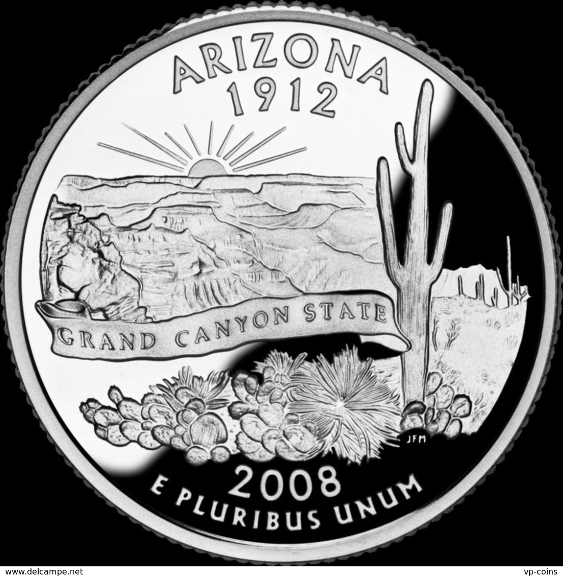 USA. 25 Cents. Quarter. States Of The USA. Arizona. UNC. 2008 D - 1999-2009: State Quarters