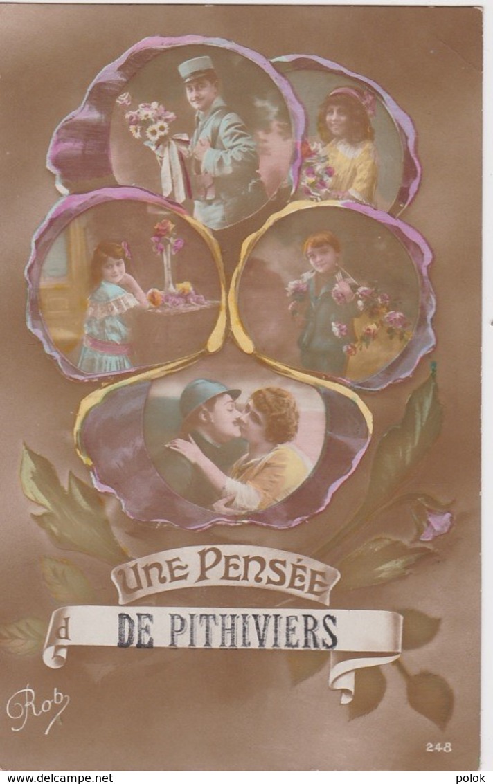 Bv - Cpa Patriotique Une Pensée De PITHIVIERS - Pithiviers