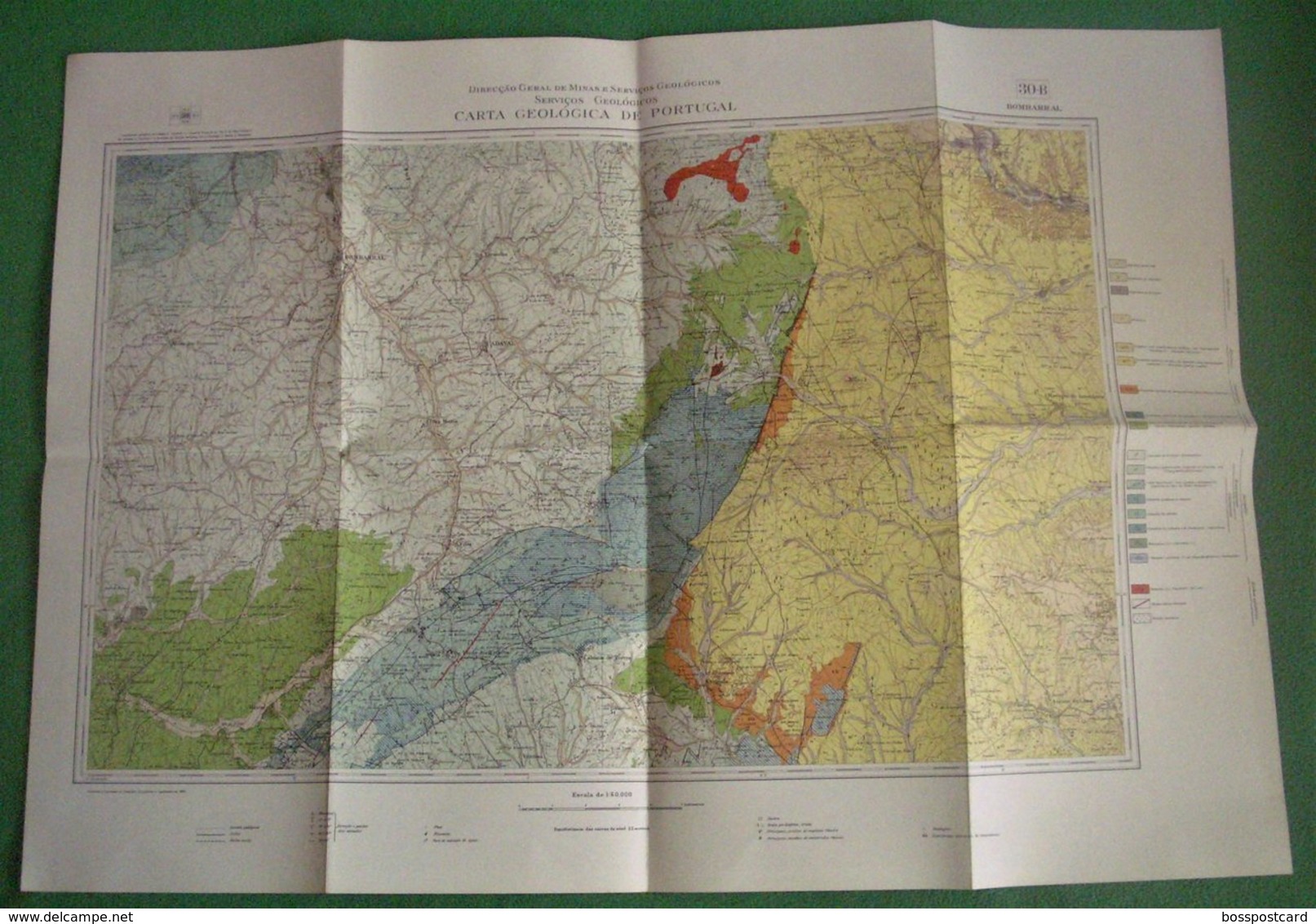 Bombarral - Carta Geológica De Portugal + Mapa. Leiria. - Geographical Maps