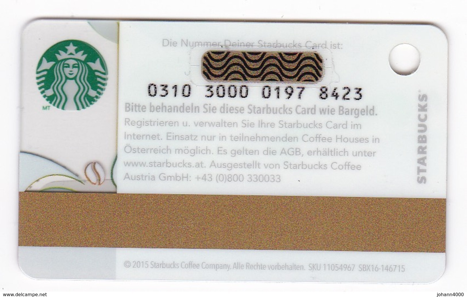 Geschenkkarte Starbucks Card Gift  Kleine Karte - Gift Cards