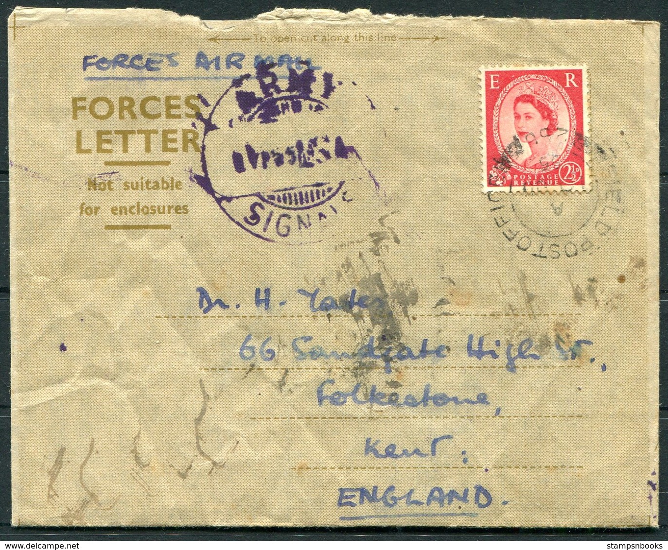 1955 GB Army Signals Forces Air Mail Letter. Field Post Office. Written Onboard A Training Ship In Indian Ocean. Nairobi - Covers & Documents