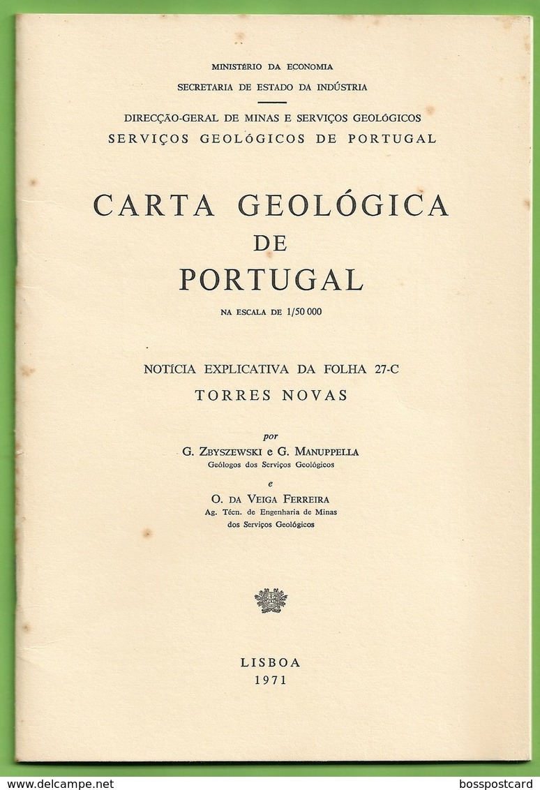 Torres Novas - Carta Geológica De Portugal + Mapa. Santarém - Geographical Maps