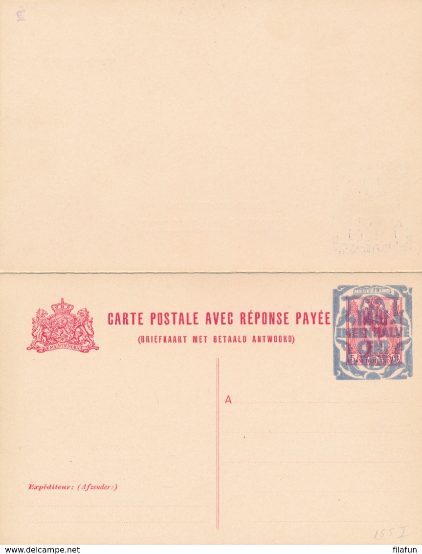 Nederland - 1921 - 12,5+12,5 Op 5+5 Cent Bontkraag, Briefkaart G155 I - Ongebruikt - Ganzsachen