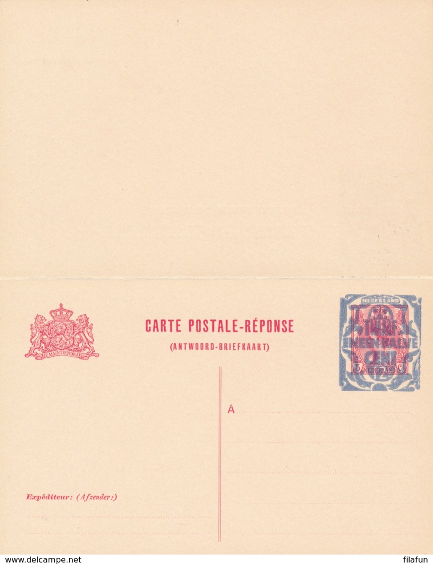 Nederland - 1921 - 12,5+12,5 Op 5+5 Cent Bontkraag, Briefkaart G155 I - Ongebruikt - Postal Stationery