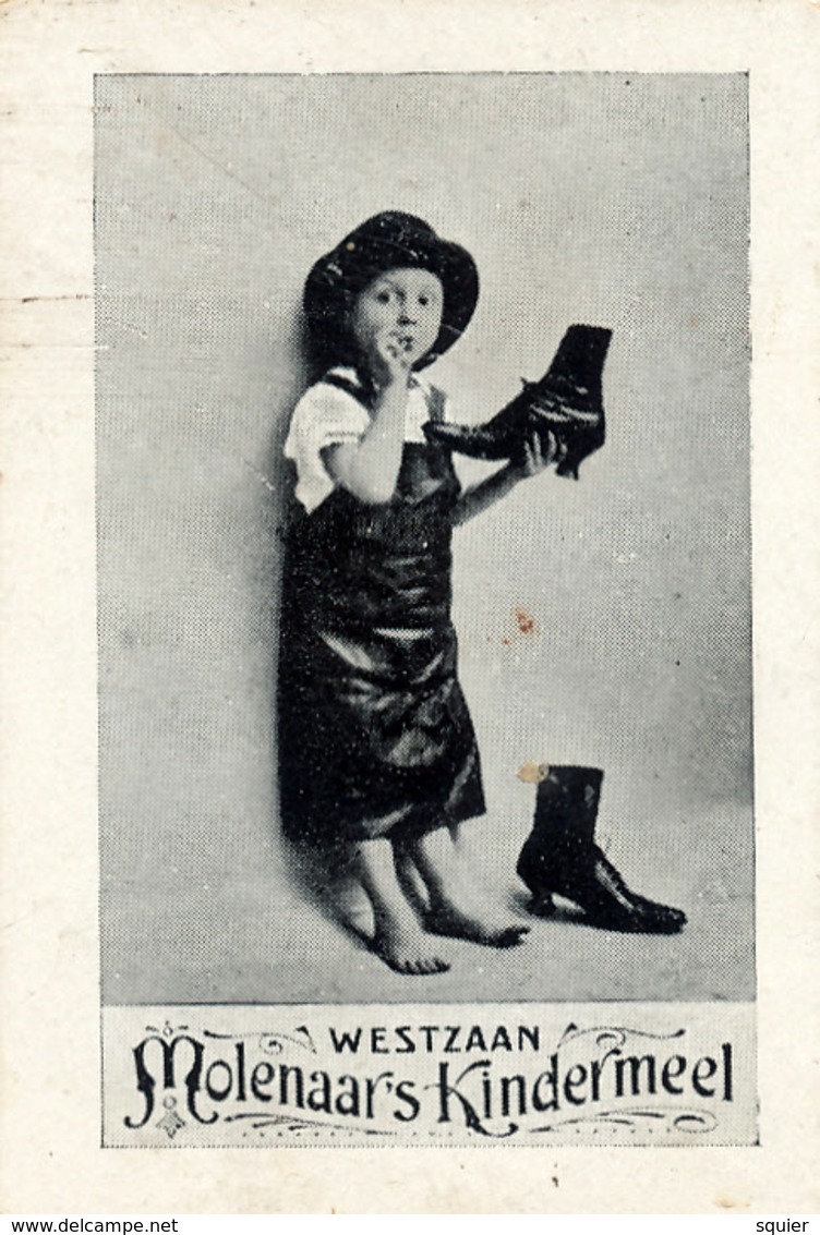 Early Advertisement Card,  Choosing Shoes, Westzaan, Molenaars Kindermeel - Andere & Zonder Classificatie