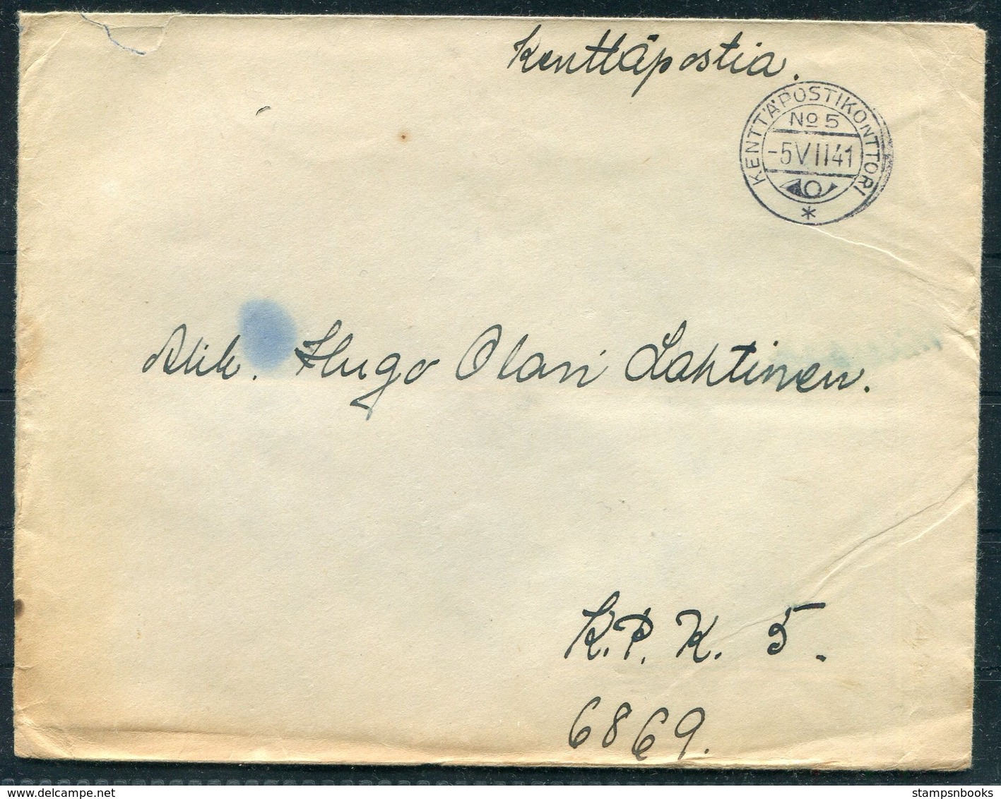 1941 Finland Kenttapostia Cover - Covers & Documents