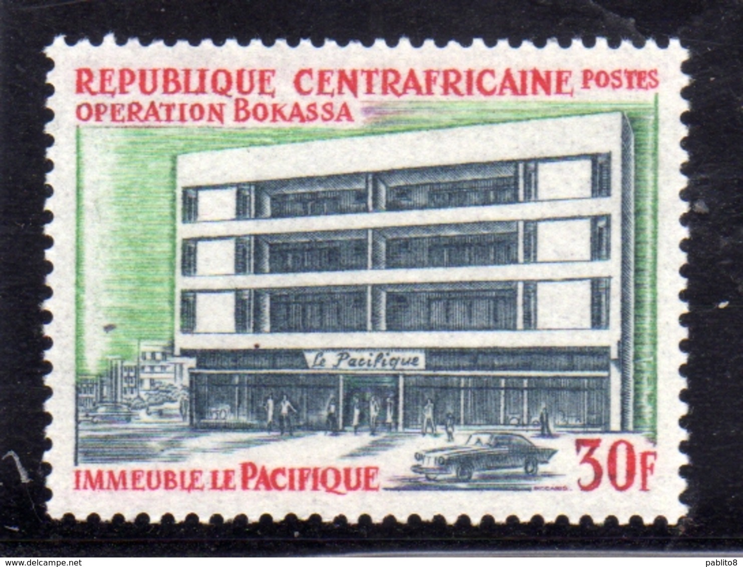 REPUBBLICA CENTRAFRICANA CENTRAFRICAINE CENTRAL AFRICAN REPUBLIC 1972 LE PACIFIQUE APARTMENT HOUSE 30f MNH - Repubblica Centroafricana