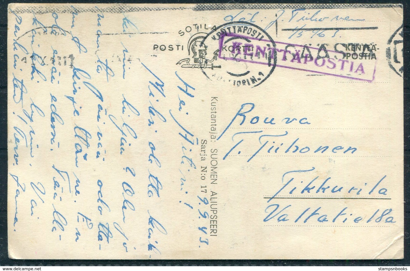 1943 Finland Kenttapostia Faltpost Postcard - Covers & Documents