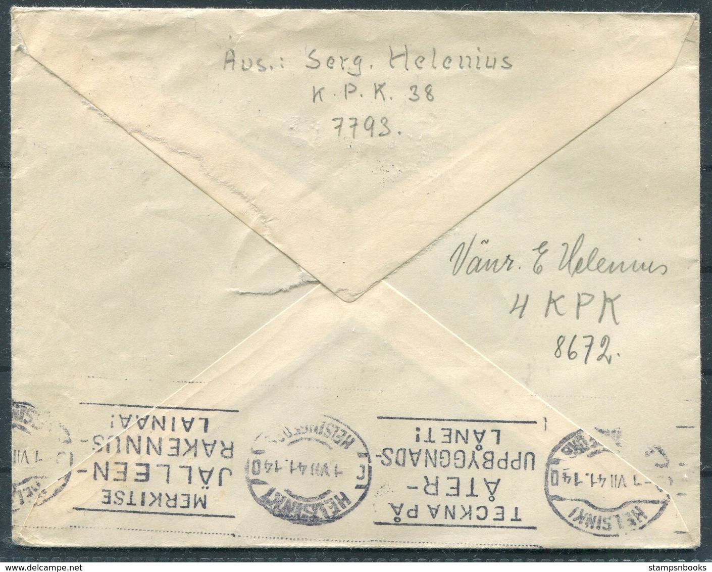 1941 Finland Kenttapostia Faltpost Cover - Covers & Documents