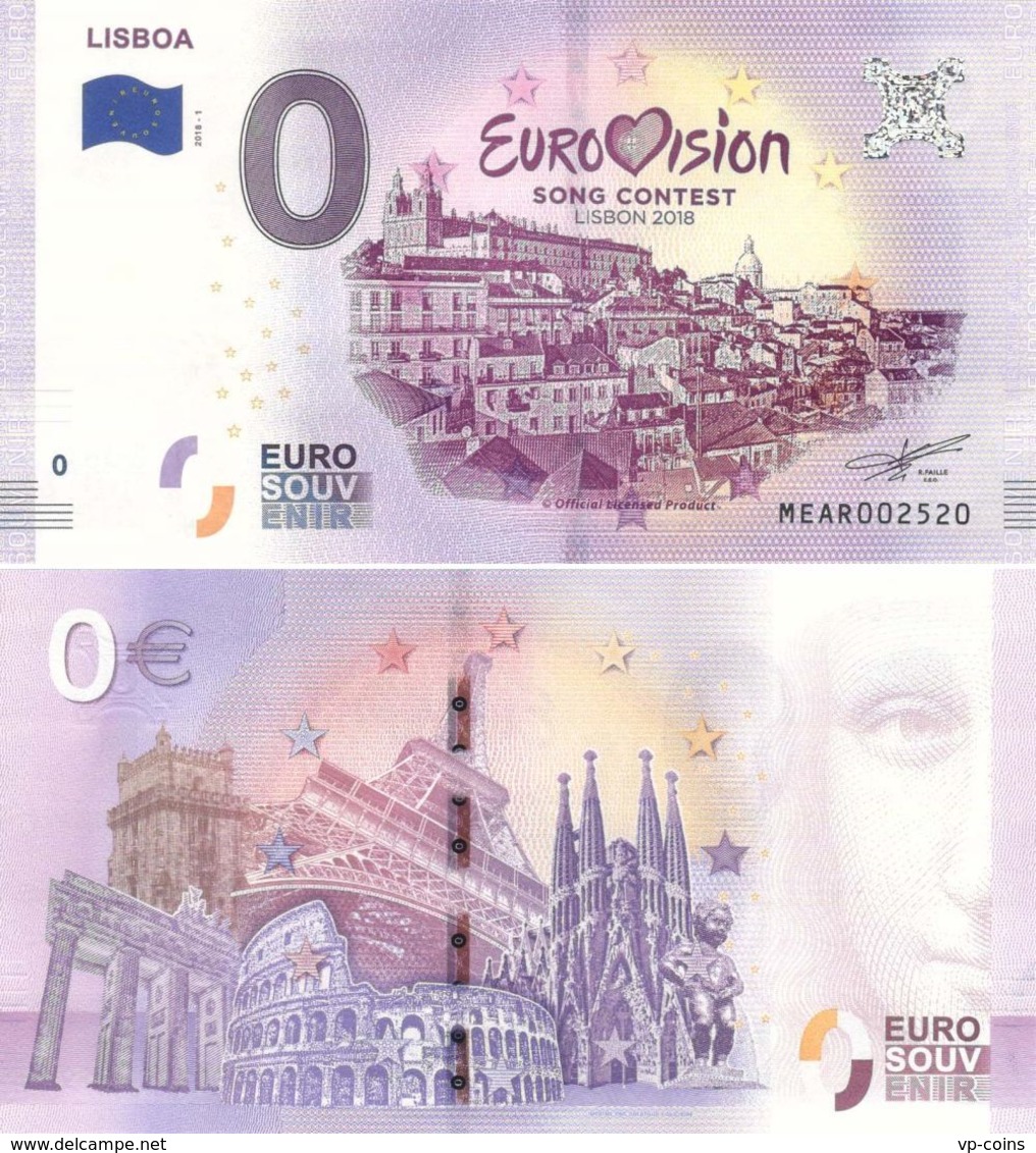 Banknote 0 EURO. 2018. UNC. Portugal. Lisbon. Eurovision. Variety 3 - Other & Unclassified