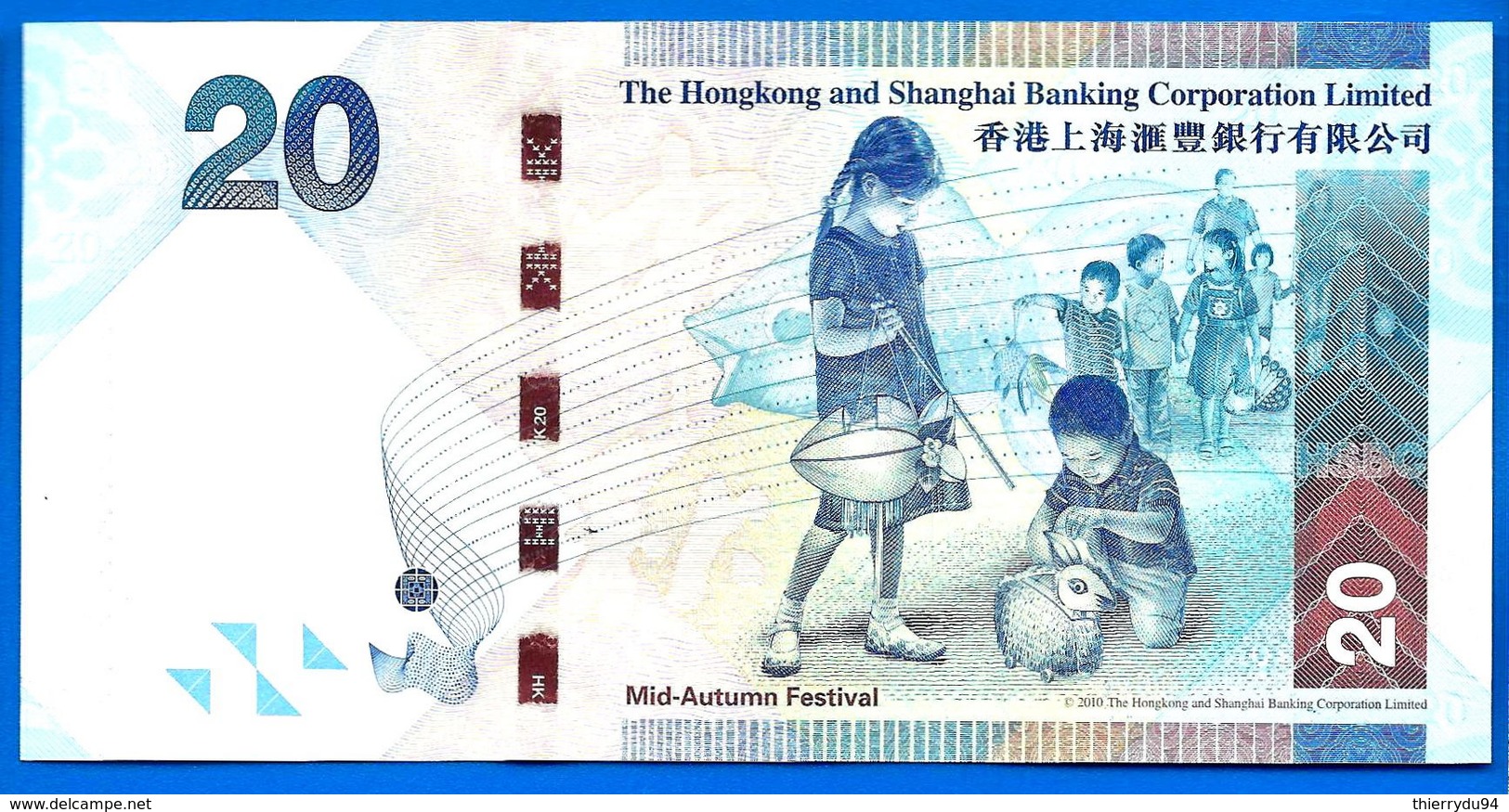 Hong Kong 20 Dollars 2012 NEUF UNC HSBC Lion Enfant Children Asie Asia Dollar Paypal Bitcoin OK - Hong Kong