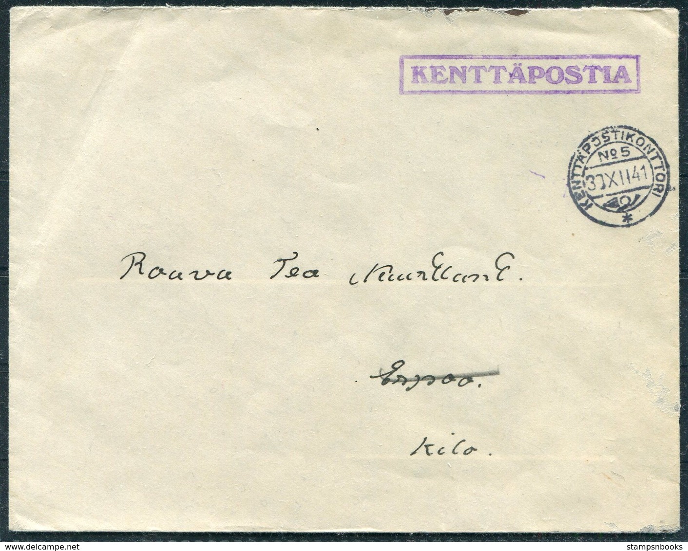 1941 Finland Kenttapostia Faltpost Cover - Covers & Documents