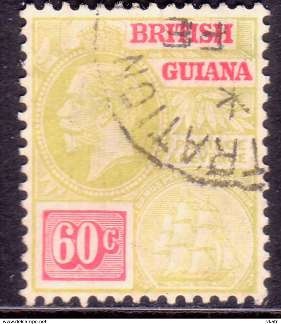 BRITISH GUIANA 1926 60c SG 280 Wmk Mult.Script.CA Used CV £60 - British Guiana (...-1966)