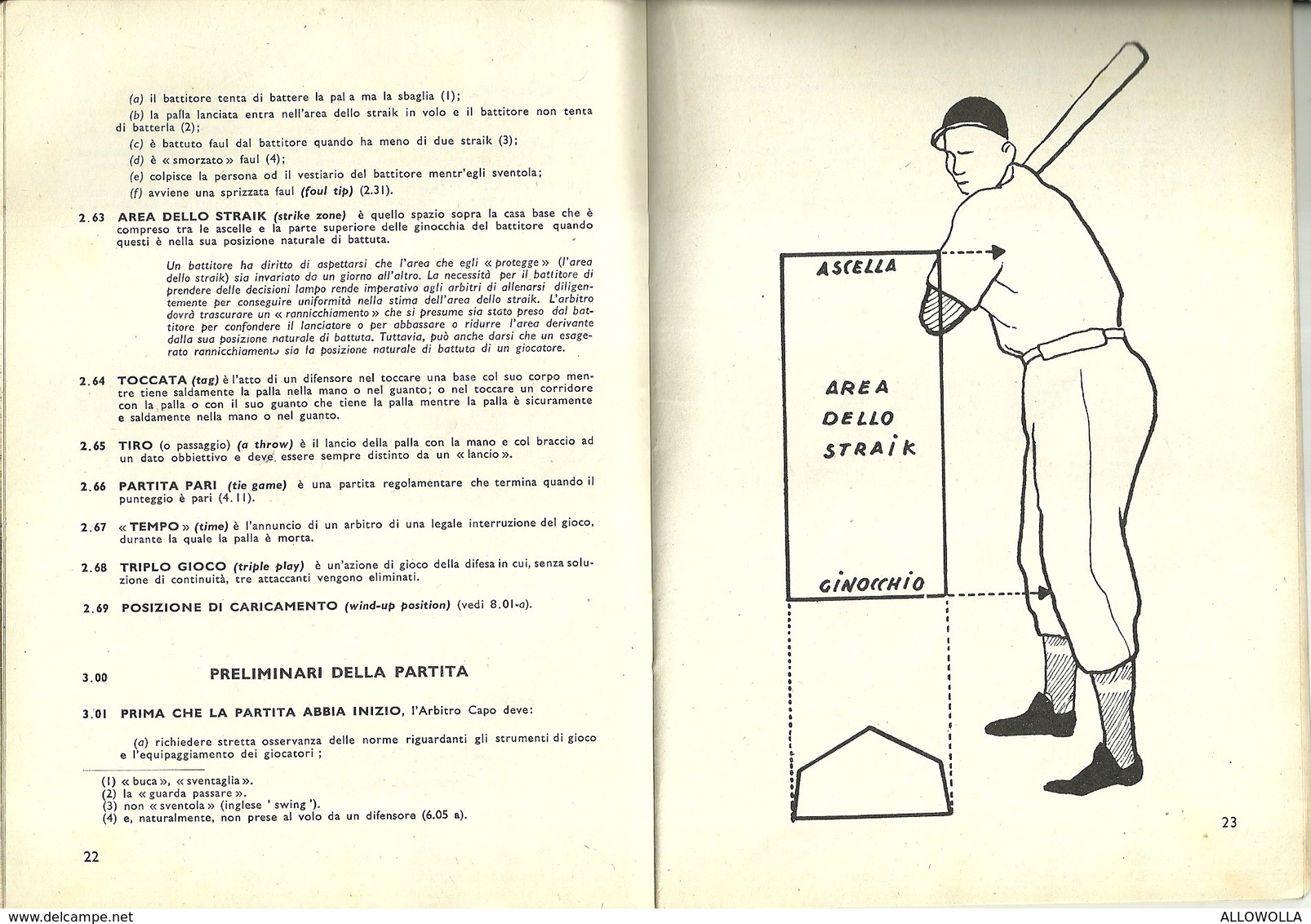 4969 "REGOLAMENTO TECNICO DEL GIOCO DEL BASEBALL-TRAD. INTEGR. DEGLI OFFICIAL BASEBALL RULES"   ORIGINALE 1950 - Bücher