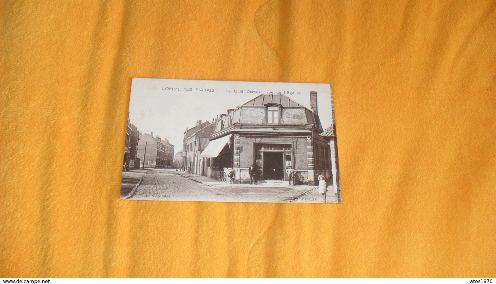 CARTE POSTALE ANCIENNE CIRCULEE DE 1932.../ LOMME LE MARAIS.- LE CAFE DEREUSE RUE DE L'EGALITE... - Lomme