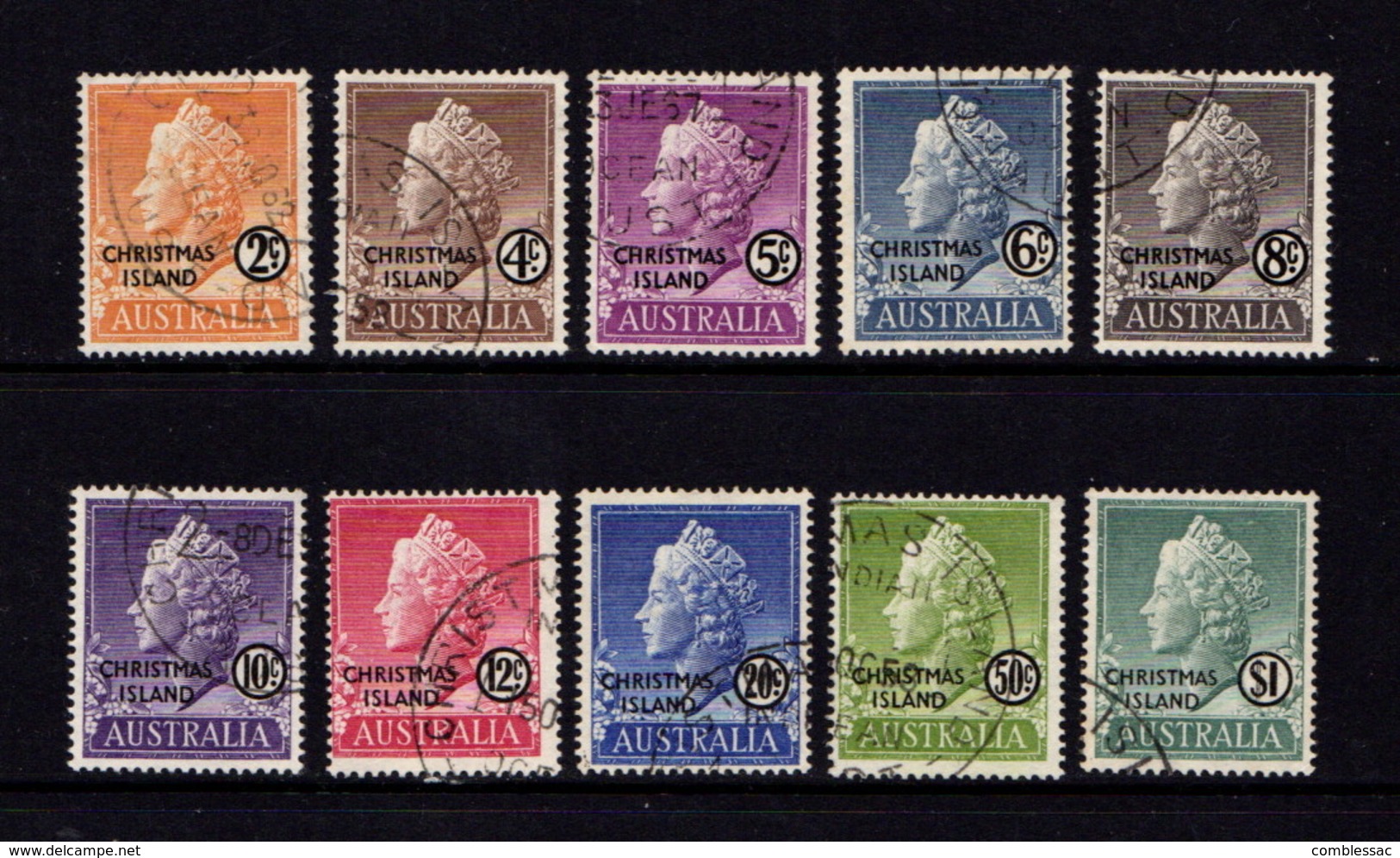 CHRISTMAS  ISLAND   1958    Queen  Elizabeth II    Set  Of  10       USED - Christmas Island