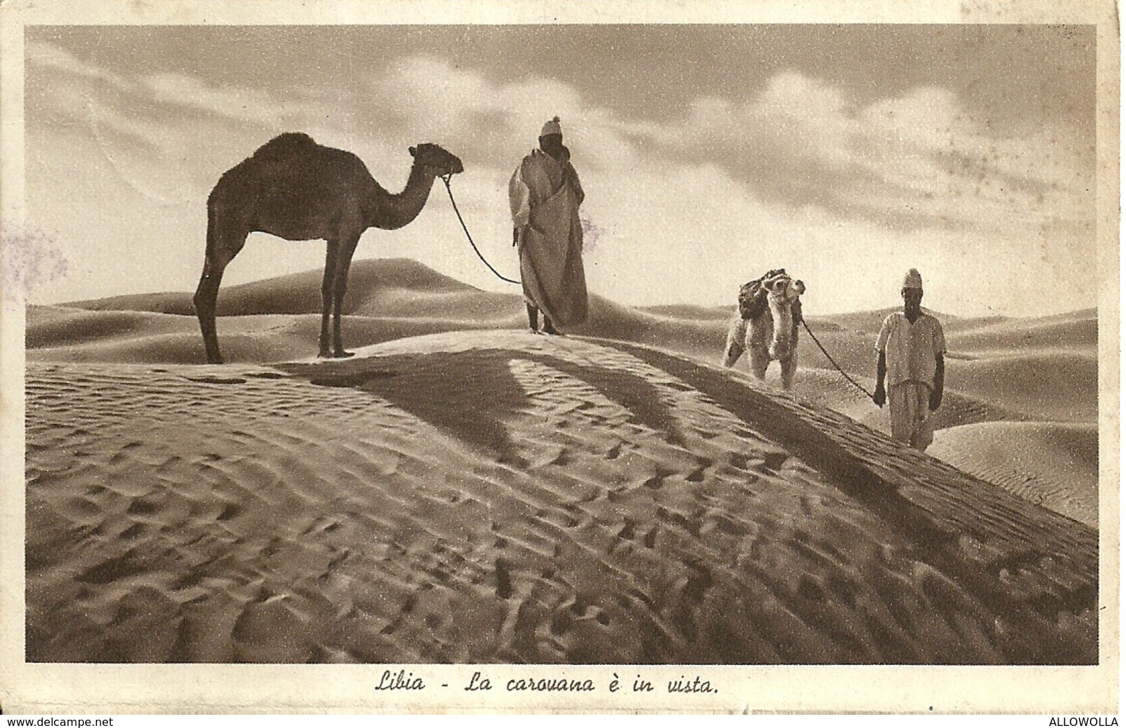 4989" LIBIA-LA CAROVANA E' IN VISTA"ANIMATA-CART. POST. ORIG. SPED.1940 VERIFICATO PER CENSURA - Libyen