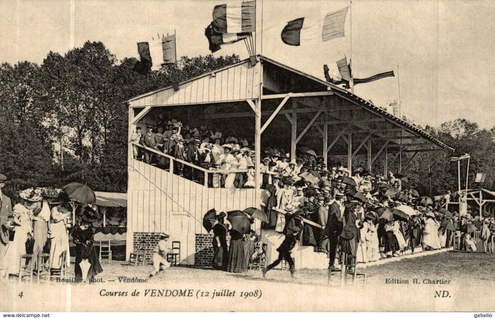 COURSES DE VENDOME 12 JUILLET 1908 LES TRIBUNES - Vendome