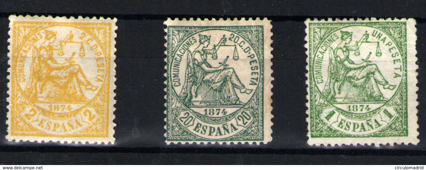 España Nº 143, 146, 150. Año Nº 1874 - Unused Stamps