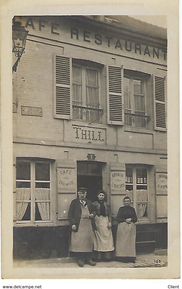 FRANCE - RARE - Edité à COLOMBES (carte Photo) 1 Rue DE L'ECATLLE Café Restaurant THILL - Colombes