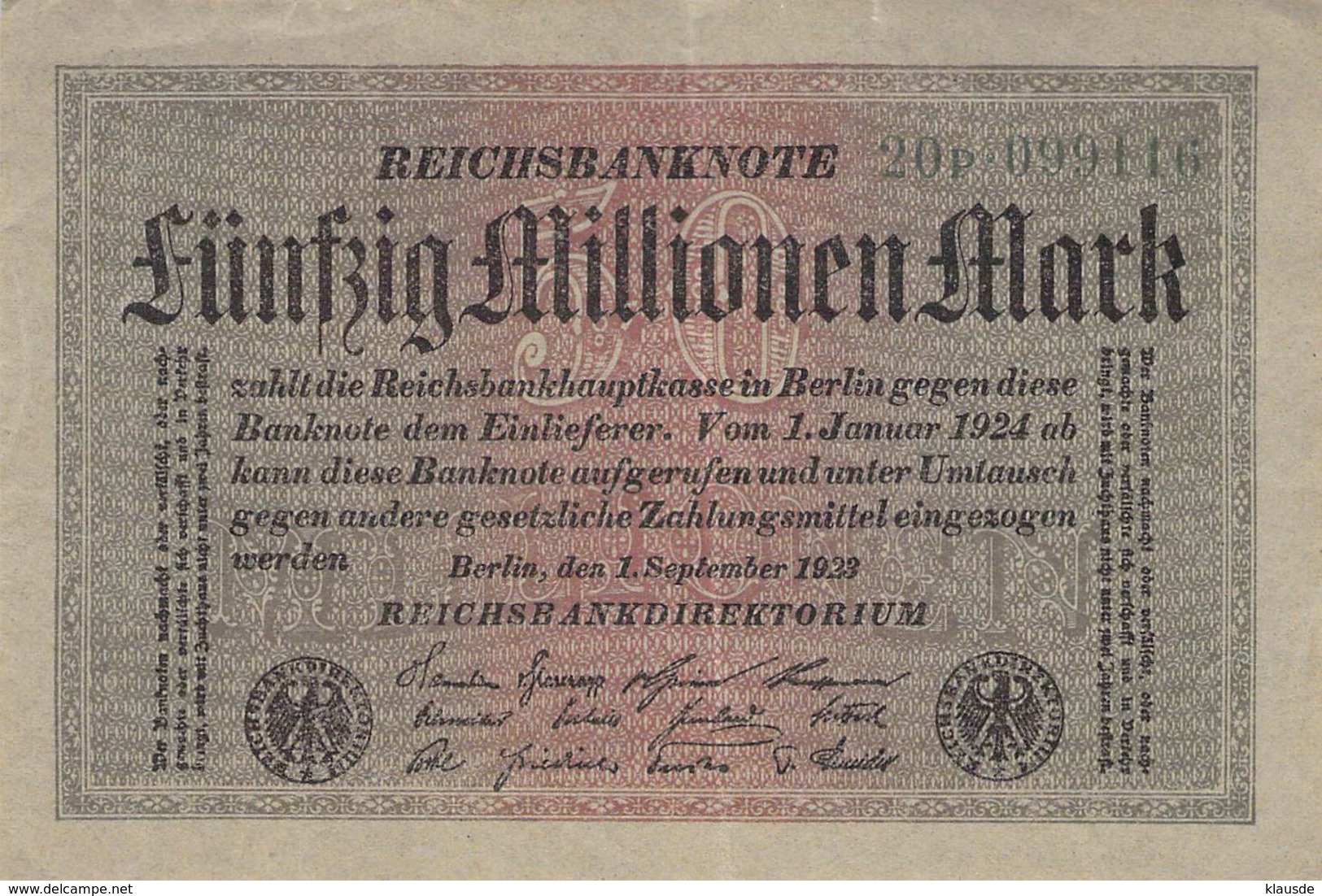 50 Mio Deutsche Reichsmark AU/EF (II) - 50 Millionen Mark