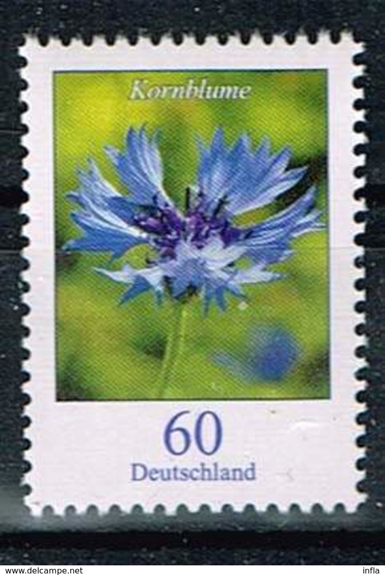 Bund 2019,Michel# 3468 R ** Blumen: Kornblume Mit Nr. Große Rolle - Ungebraucht