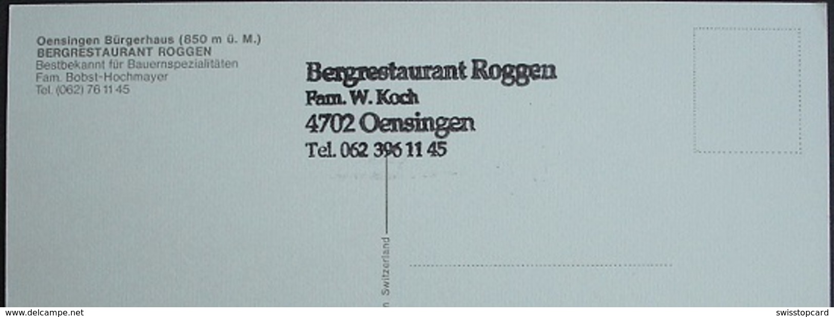 OENSINGEN Landwirtschaft Bürgerhaus Bergrestaurant Roggen Fam. W. Koch (vormals Fam. Bobst) - Oensingen