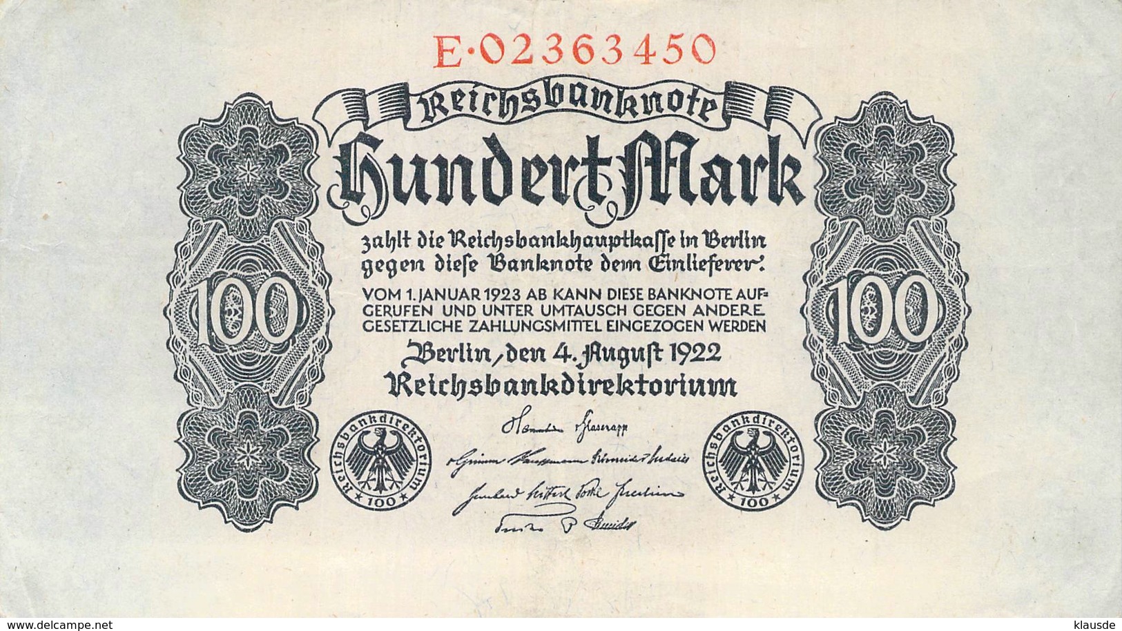 100 Deutsche Reichsmark UNC (I) - 100 Mark