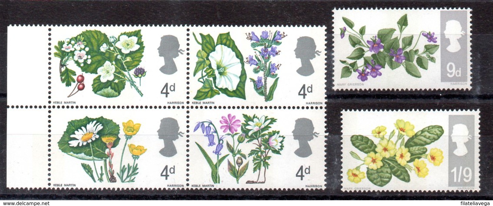Serie De Gran Bretaña Nº Yvert 465A/70A ** FOSFORO Valor Catálogo 2.0€ FLORES (FLOWERS) - Ungebraucht