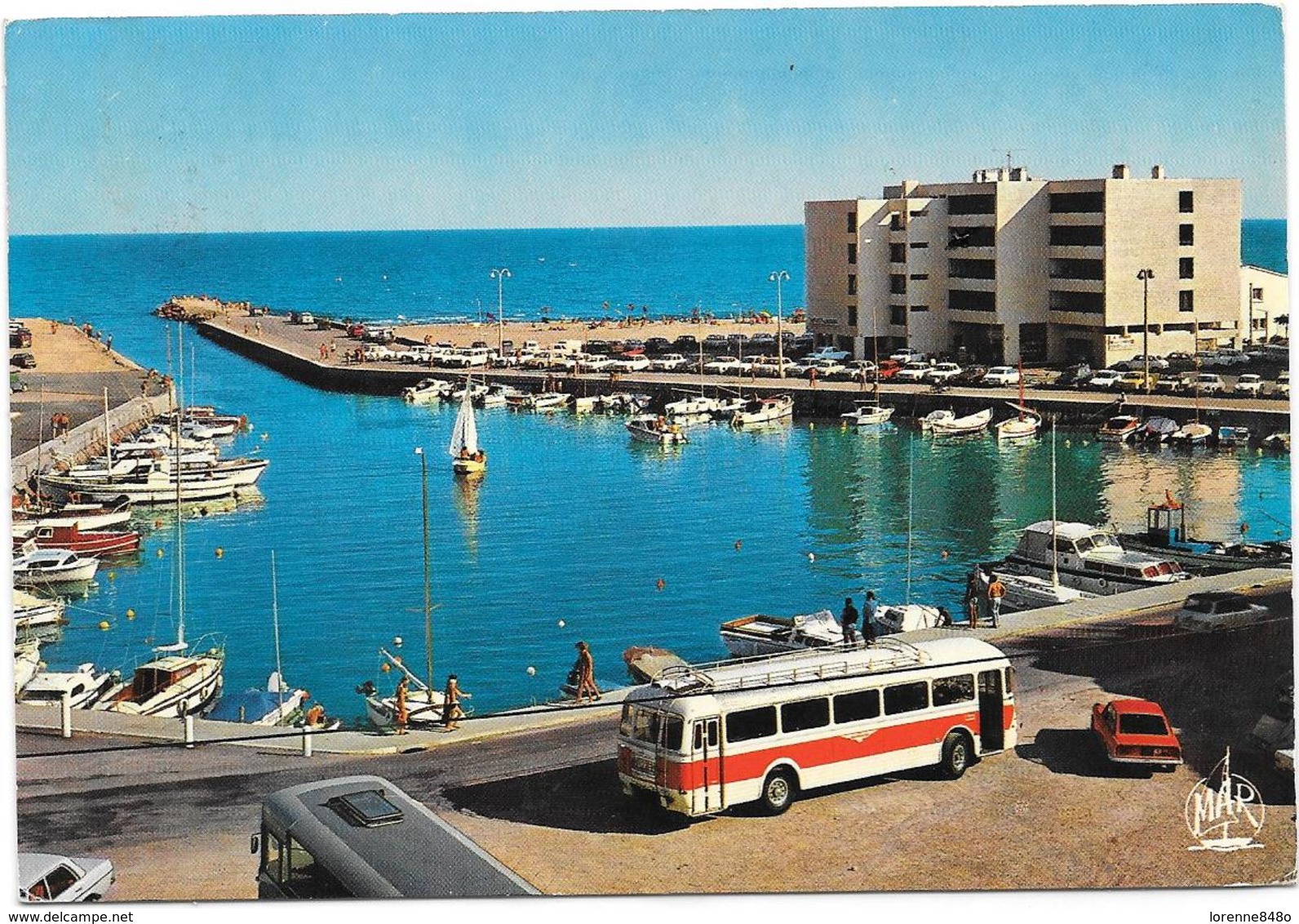 11 SAINT PIERRE SUR MER  NARBONNE PLAGE  Le Port Pierre Brossolette..Bâteaux - Vieux Bus écrite 1972 Pour Melle AUGUSTE - Narbonne