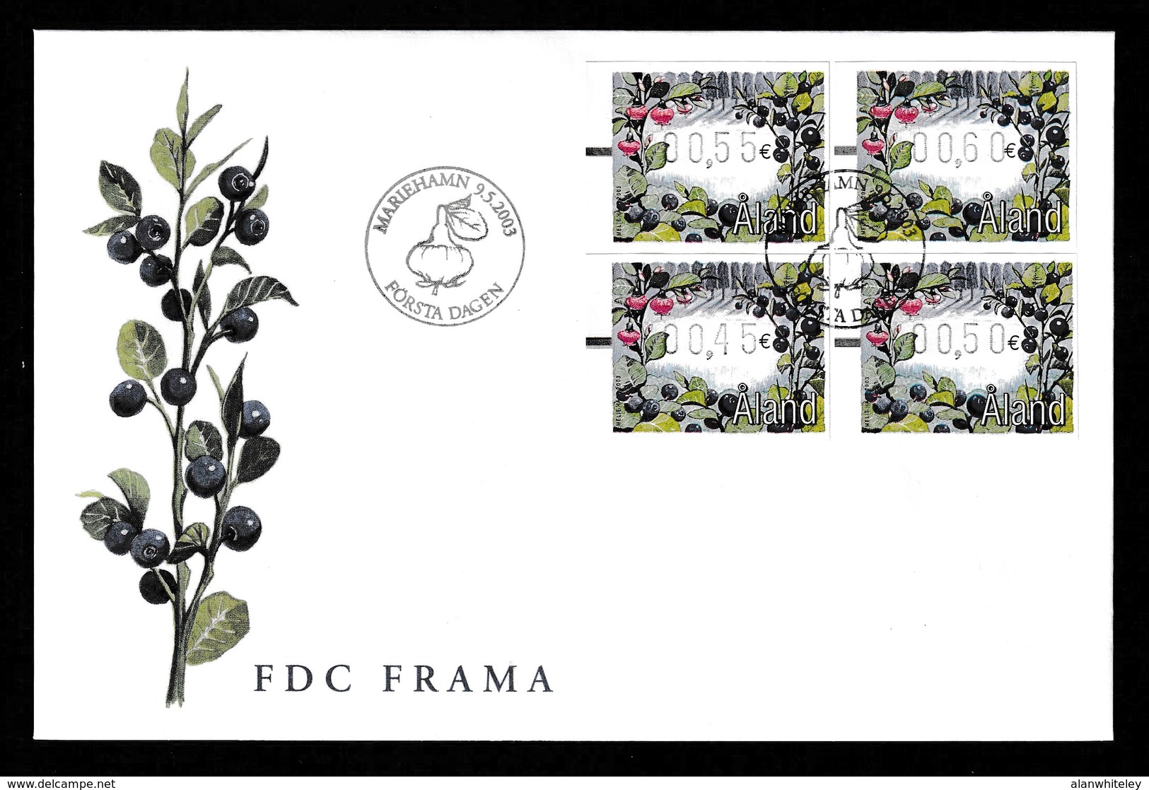 ÅLAND 2003 2004 2005 FRAMA Berries: Set Of 3 First Day Covers CANCELLED - Aland