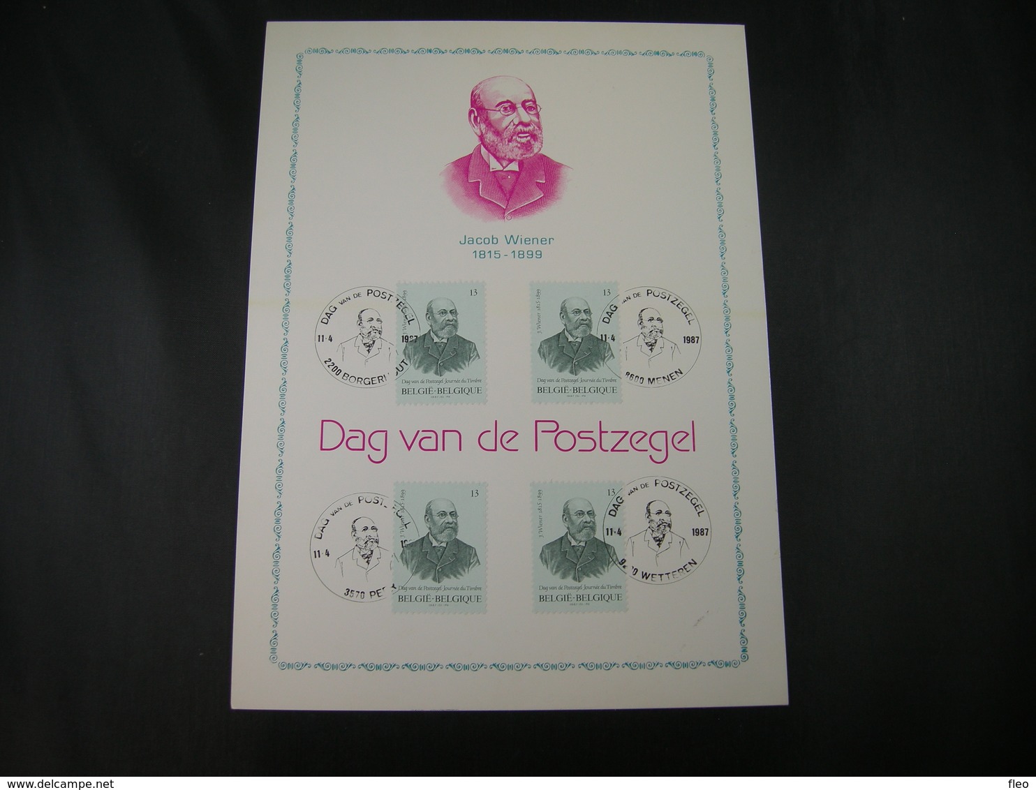 BELG.1987 2248 FDC Filatelic Card : " Dag Van De Postzegel / Journée Du Timbre 1987  " - 1981-1990