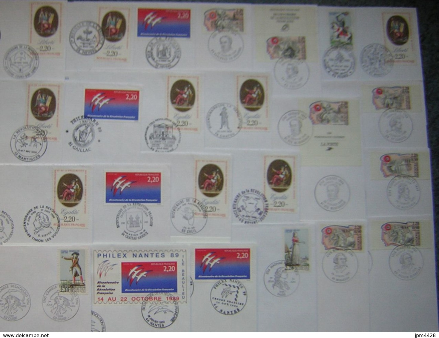 France Révolution Française bicentenaire 1789-1989 - lot 176 Enveloppes oblitérations temporaires différentes, et 1 bloc