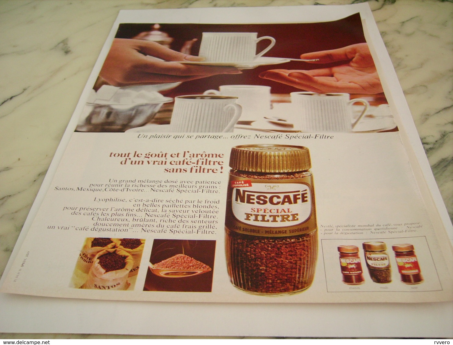 ANCIENNE PUBLICITE SPECIAL FILTRE  NESCAFE DECAFEINE  1968 - Affiches