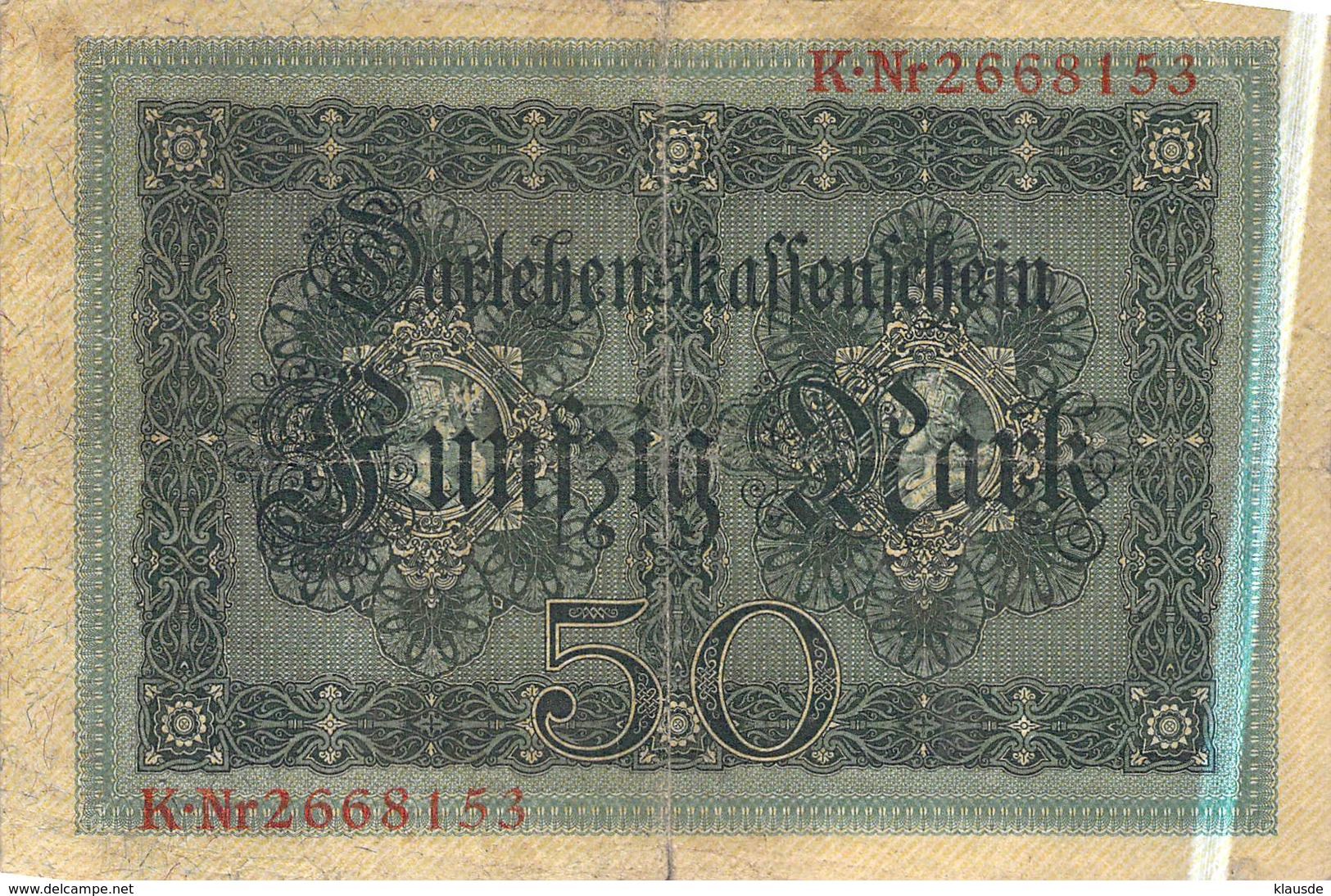 50 Mark Reichsbanknote VF/F (III) - 50 Mark