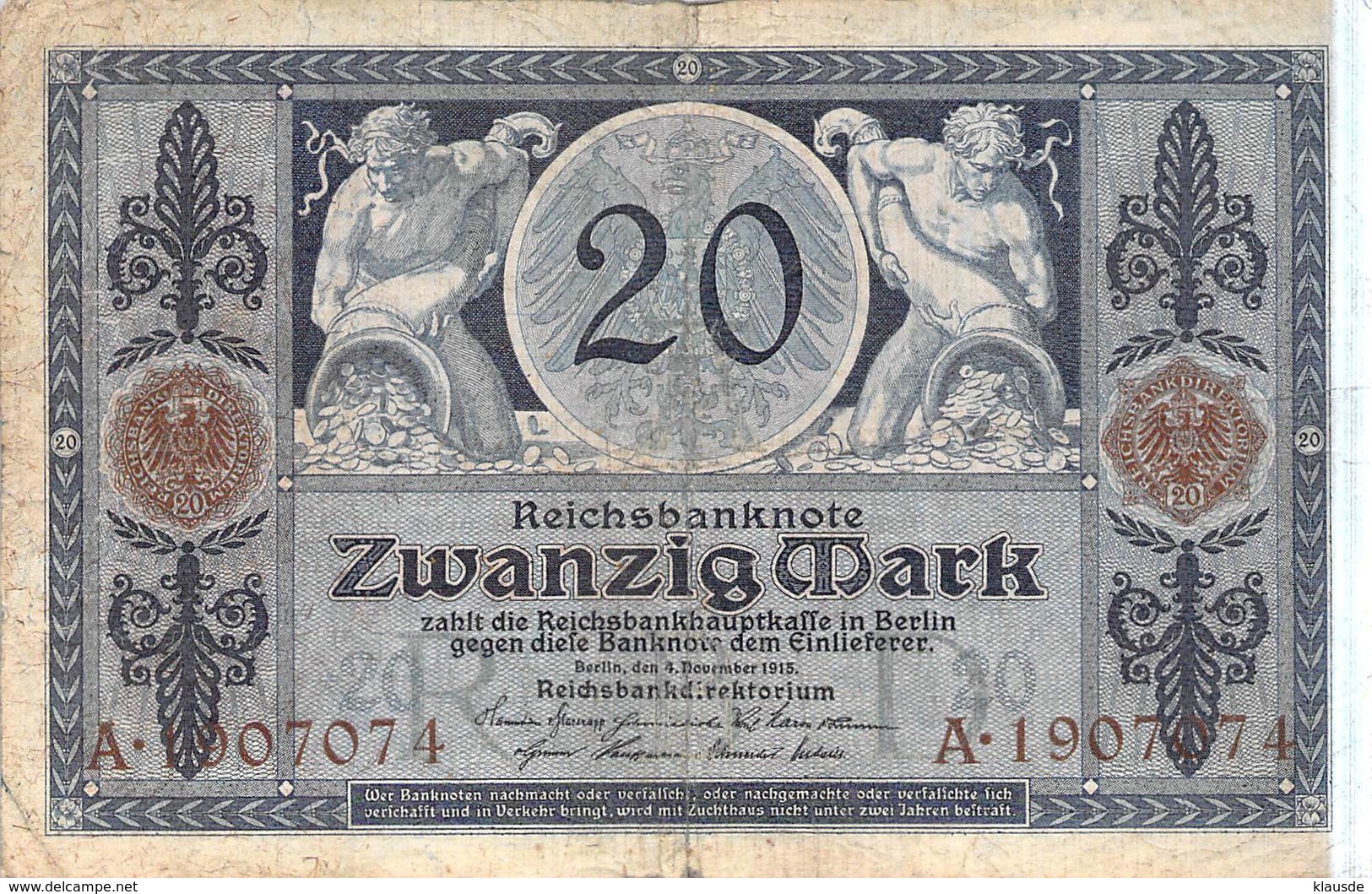 20 Mark Reichsbanknote VF/F (III) - 50 Mark